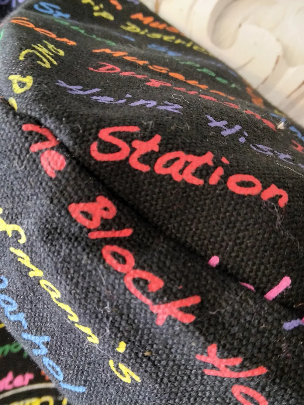 Pittsburgh Skyline Graphic Tote - Black with Rainbow Script - Picture 3 of 8